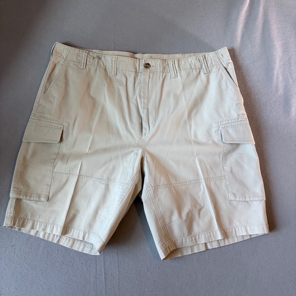 Polo Ralph Lauren Relaxed Fit Cargo Shorts Mens 42 Khaki Tan Cotton Twill Pony
